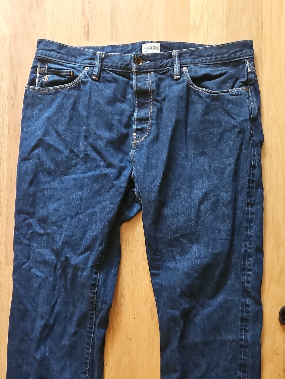 Men's Dark Blue Denim Jeans - Todd Snyder 38×32